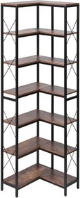 VEVOR 7 Tier Corner Bookshelf Tall Corner Bookcase Storage L-Shaped Organizer