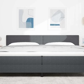 vidaXL LED κεφαλάρι Σκούρο Γκρι 200 cm Υφασμάτινο Κορντουρά