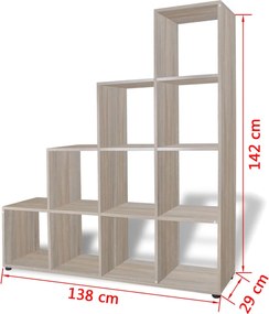 vidaXL Βιβλιοθήκη / Ραφιέρα με Κύβους Χρώμα Δρυς 142 εκ.