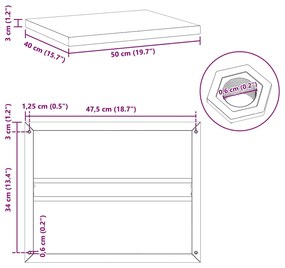 ΡΑΦΙΑ ΤΟΙΧΟΥ 2 ΤΕΜ. ΜΑΥΡΟ 50X40X3 ΕΚ. ΑΝΟΞΕΙΔΩΤΟ ΑΤΣΑΛΙ 30293