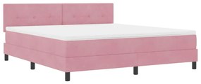 vidaXL Κρεβάτι με ελατήρια με στρώμα Ροζ 180 x 200 cm Βελούδο