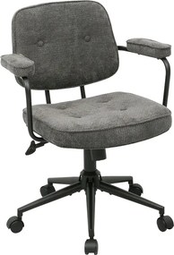 Καρέκλα γραφείου Leberta pakoworld ανθρακί ύφασμα 64x63,5x86-96εκ