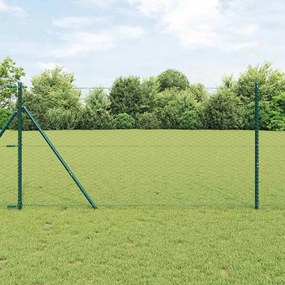vidaXL Εξαγωνικός φράχτης Πράσινο 1.4 x 10 m Ατσάλι