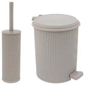 Σετ πεντάλ-πιγκάλ "ΝΟΣΤΑΛΓΙΑ" από πλαστικό σε χρώμα ανοιχτό γκρι 7Lt