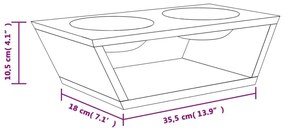 Μπολ Σκύλων Υπερυψωμένα 35,5 x 18 x 10,5 εκ. από Μπαμπού - Καφέ