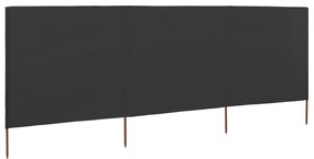 vidaXL Προστατευτικό Αέρα με 3 Πάνελ Ανθρακί 400 x 160 εκ. Υφασμάτινο