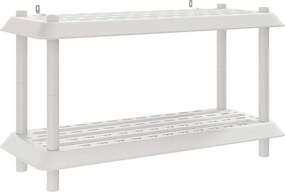 vidaXL Μονάδα Ραφιού 2 επίπεδα 100 x 40 x 55,5 εκ. PP Λευκό