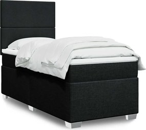 vidaXL Κρεβάτι Boxspring με Στρώμα Μαύρο 80 x 200 εκ. Υφασμάτινο