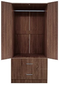 CLOSET ΝΤΟΥΛΑΠΑ ΔΙΦΥΛΛΗ, ΡΑΦΙ, ΘΕΣΕΙΣ ΓΙΑ ΚΡΕΜΑΣΤΡΕΣ, 2 ΣΥΡΤΑΡΙΑ, ΑΠΟΧΡΩΣΗ ΚΑΡΥΔΙ