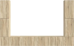 vidaXL Σετ επίπλου τηλεόρασης 8 pcs Δρύς Sonoma Επεξεργασμένο ξύλο