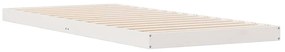 vidaXL Κρεβάτι δαπέδου Λευκό 80 x 220 cm Μασίφ ξύλο πεύκου