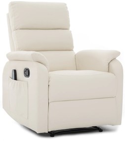 Πολυθρόνα Ανακλινόμενη ArteLibre RIGIL Με Λειτουργία Μασάζ Μπεζ PU 75x87x102cm