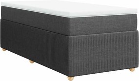 vidaXL Κρεβάτι Boxspring με Στρώμα Σκούρο Γκρι 80x200 εκ. Υφασμάτινο