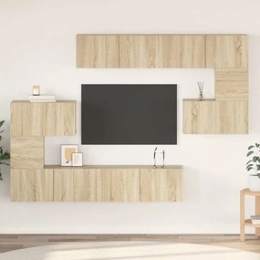 vidaXL Σετ Επίπλων Τηλεόρασης 8 Τεμαχίων Sonoma Δρυς Επεξ. Ξύλο