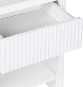 Κομοδίνο Zeplen pakoworld MDF σε λευκή απόχρωση 40x30x53εκ