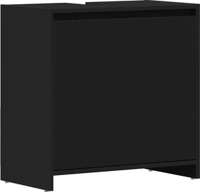 vidaXL Ντουλάπι Νιπτήρα Μαύρο 60 x 33 x 60 εκ. από Επεξ. Ξύλο
