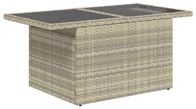 vidaXL Σετ Καναπέ με μαξιλάρι 7 pcs Ανοιχτό γκρι Πολυ ράταν