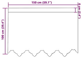vidaXL Κουρτίνες με κουρτίνες Floral Λευκό 150 x 100 cm Πολυεστέρας