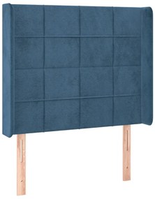 vidaXL Κεφαλάρι με Πτερύγια Σκούρο Μπλε 83x16x118/128 εκ. Βελούδινο
