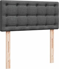 vidaXL Κρεβάτι Boxspring με Στρώμα Σκούρο Γκρι 80x200 εκ. Υφασμάτινο