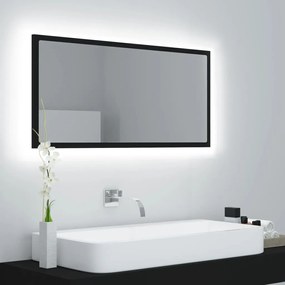 Καθρέφτης Μπάνιου με LED Μαύρος 90x8,5x37 εκ. Ακρυλικός