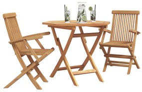 vidaXL Σετ Bistro Κήπου 3 Τεμαχίων από Μασίφ Ξύλο Ακακίας