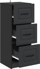 vidaXL Ντουλάπι με Συρτάρια Μαύρο 33 x 34,5 x 87 εκ.