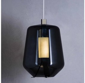 Κρεμαστό Φωτιστικό Οροφής LED 13W Dimmable Triac Φυσητό Γυαλί Μέταλλο Νίκελ Luisa S3 Prandina-1C51000310426-Φιμέ/Smoke 1C51000310426
