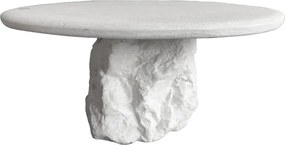 Τραπέζι σαλονιού Zinol pakoworld mdf-polyresin λευκό Φ77x36εκ