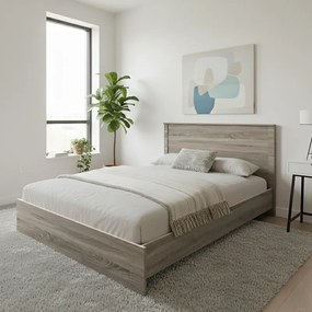 Κρεβάτι Athos pakoworld σε sonoma απόχρωση 140x200εκ