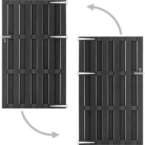 vidaXL Πόρτα Φράχτη Γκρι 100 x 180 εκ. από WPC