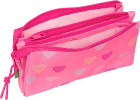 Κασετίνα Benetton Heart Ροζ 22 x 12 x 3 cm