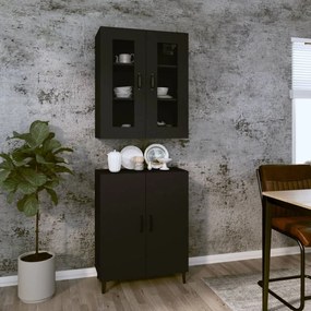 vidaXL Ντουλάπι Μαύρο 69,5x34x180 εκ. από Επεξεργασμένο Ξύλο