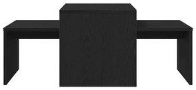 vidaXL Ένθετα τραπέζια Μαύρη δρυς 100 x 48 x 40 εκ Επεξεργασμένο ξύλο