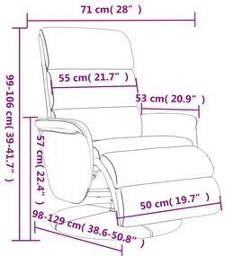 Πολυθρόνα Ανακλινόμενη με Υποπόδιο Καφέ από Συνθετικό Δέρμα - Καφέ