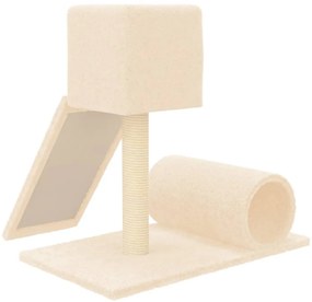 vidaXL Γατόδεντρο Κρεμ 59 εκ. με Στύλους Ξυσίματος από Σιζάλ