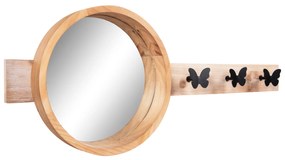 ΚΑΘΡΕΠΤΗΣ ΤΟΙΧΟΥ ΣΤΡΟΓΓΥΛΟΣ SCUTTLE HM4222 FIR WOOD&MDF-BLACK METAL 80x6,5x30,5Υεκ.