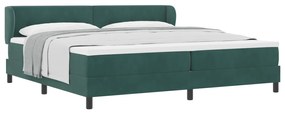 vidaXL Κρεβάτι με Στρώμα Dark Green 200x200 cm Βελούδο