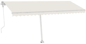 vidaXL Τέντα Αυτόματη με LED &amp; Αισθητήρα Ανέμου Κρεμ 500 x 300 εκ.