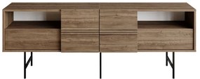 Έπιπλο τηλεόρασης Kevan pakoworld καρυδί-μαύρο πόδι 180x35x65εκ