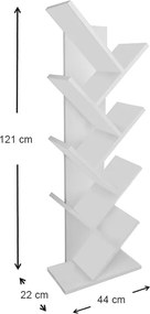 Βιβλιοθήκη Milton Megapap χρώμα λευκό 44x22x121εκ.