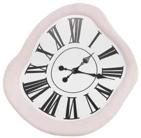 WALL CLOCK SERIES SANTORINI  MDF IN OFF-WHITE-BLACK POINTERS &amp; LATIN DIGITS 58x2,5x61Hcm.