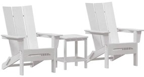 vidaXL Έπιπλα Χαλάρωσης Κήπου 3 pcs Λευκό 38 x 38 x 46cm Πλαστικό