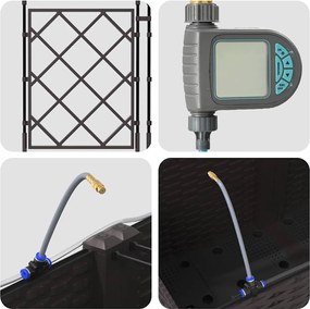 vidaXL Γλάστρα Κήπου 3 pcs Καφέ Ατσάλι