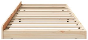 vidaXL Σκελετός Κρεβατιού Καφέ 75 x 190 cm Μασίφ ξύλο πεύκου