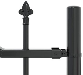 vidaXL Φράχτης Κήπου Γκρι 190 cm Ατσάλι με Επικάλυψη Πούδρας