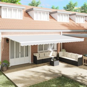 vidaXL Αυτόματη ανασυρόμενη τέντα Λευκή 600x350 εκ.