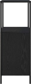 vidaXL Ντουλάπι μπάνιου με ράφια Μαύρη βελανιδιά 36x35x95 εκ.