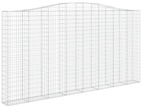 vidaXL Συρματοκιβώτια Τοξωτά 2 τεμ. 400x30x200/220 εκ. Γαλβαν. Ατσάλι