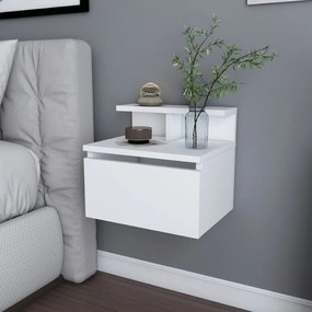 Κομοδίνο επιτοίχιο Arsen Megapap χρώμα λευκό 39,8x31,9x35εκ.-GP052-0140,3